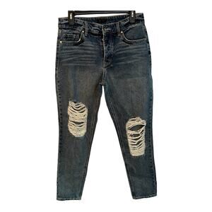 NEW AFRM Revolve Boyfriend Destroyed Luisa Denim Distressed Jeans Size 26